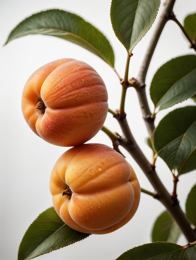 1 albicocca su fondo bianco