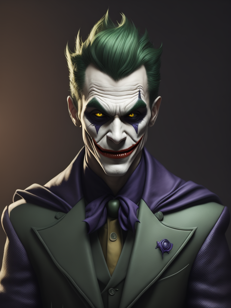 The Joker from Batman in the style of anime