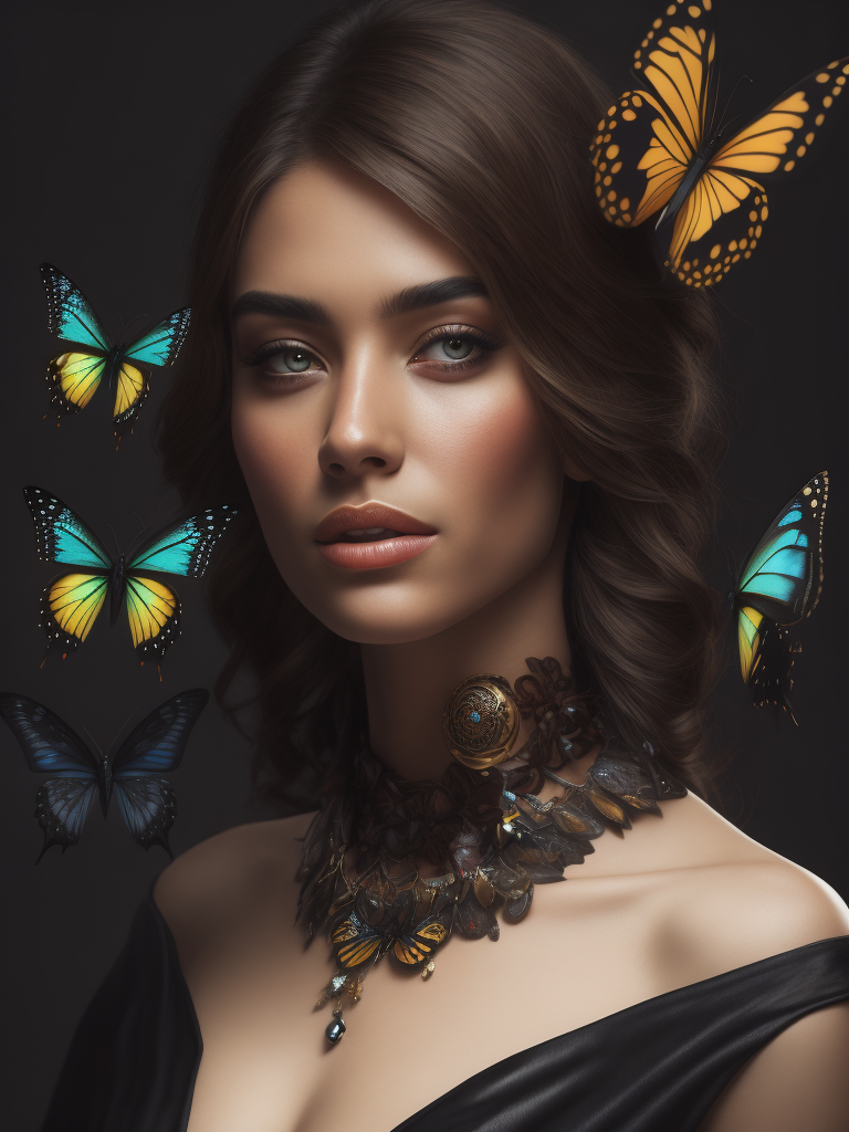 Ladie with butterflies