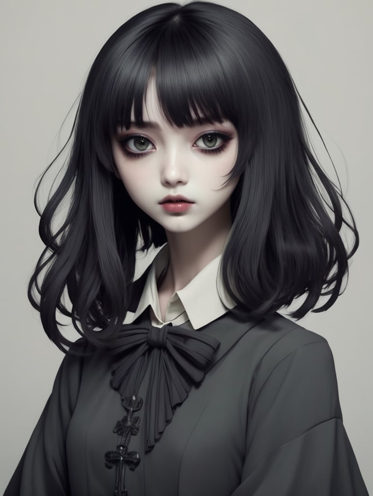 anime creepy girl dark