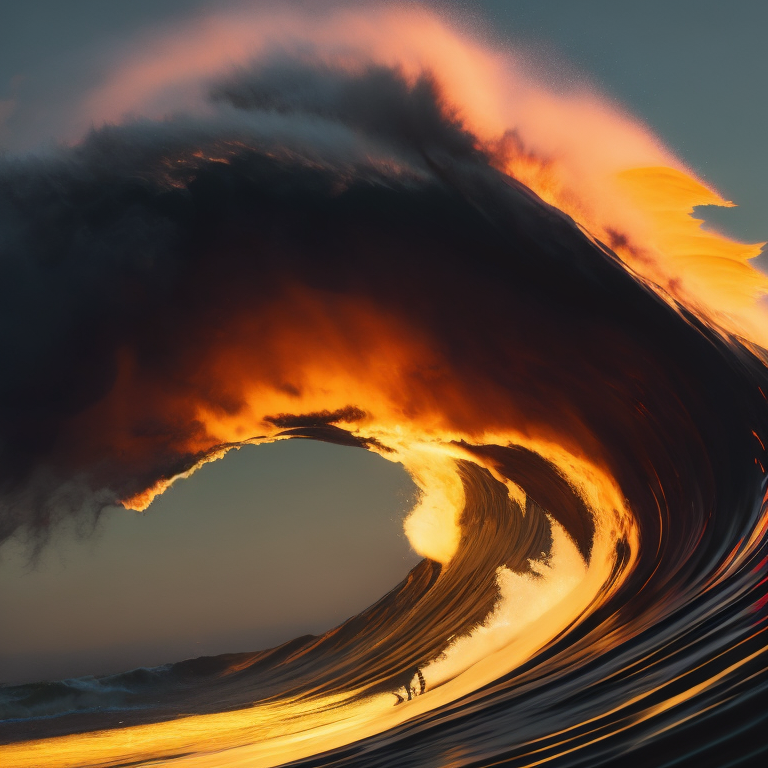 fire on a wave