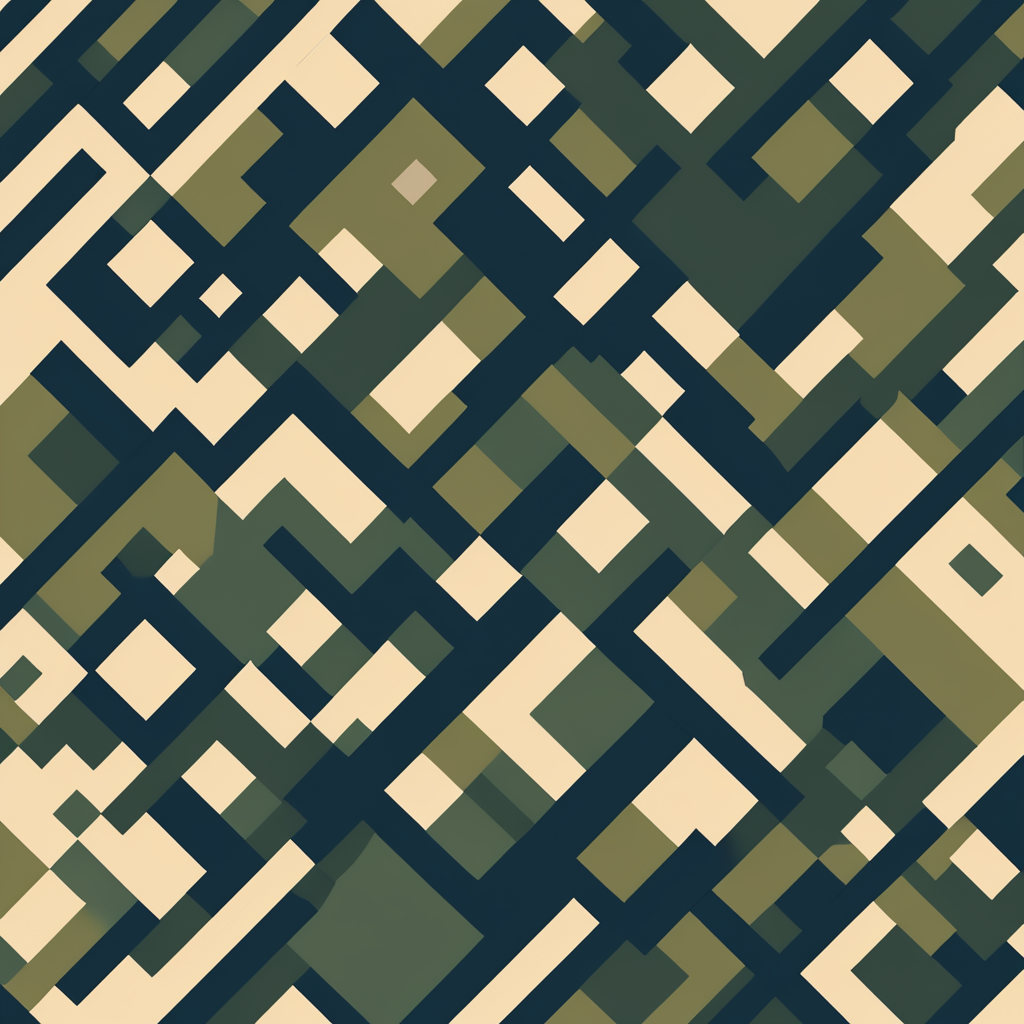 Flat design digital camouflage pattern, vector art, pixel, modern