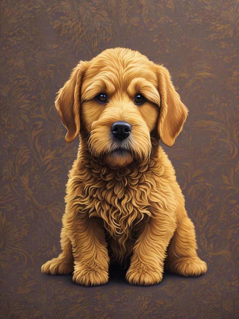 golden doodle dog by Alex Gross