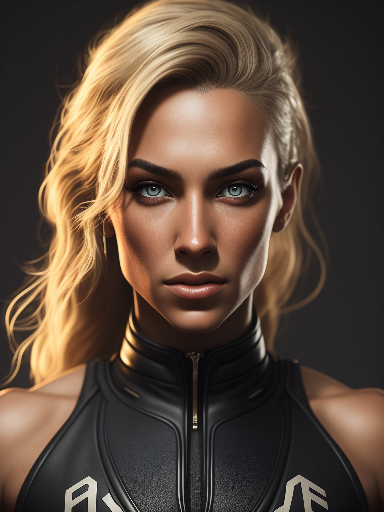 Yang blond girl, sport body