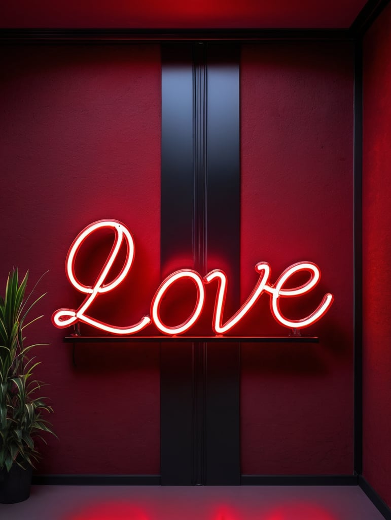 love neon sign, red color, neon