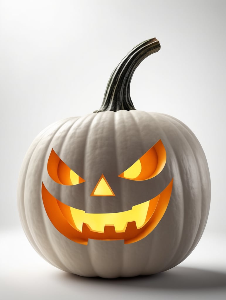 Halloween pumpkin photorealistic illustration, scary, dark