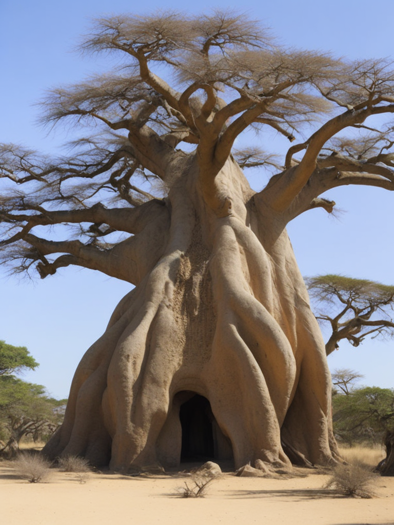 Baobab tree, savanna, Depth of field, Incredibly high detailed