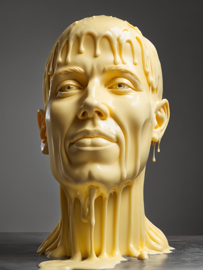 a person made of butter, melted
