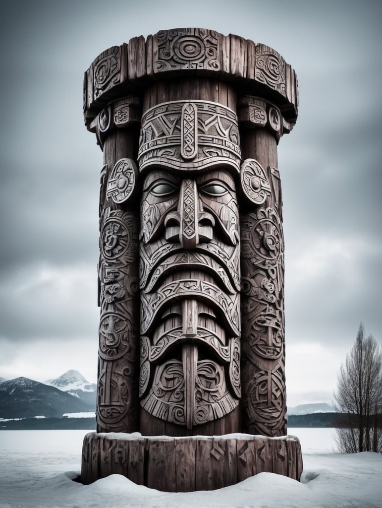 viking totem pole