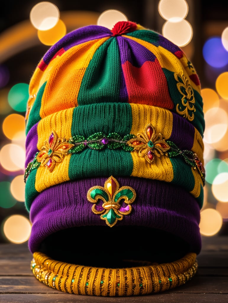 Mardi Gras beanie designs