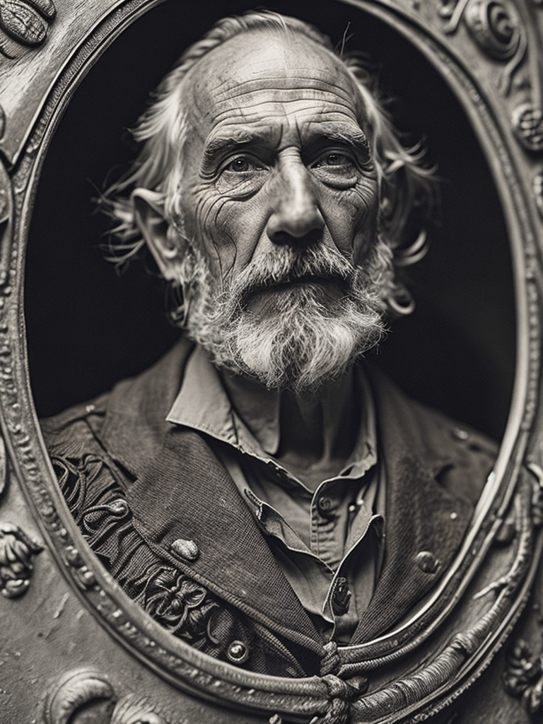 a wet plate photograph of a grizzled old sea captain