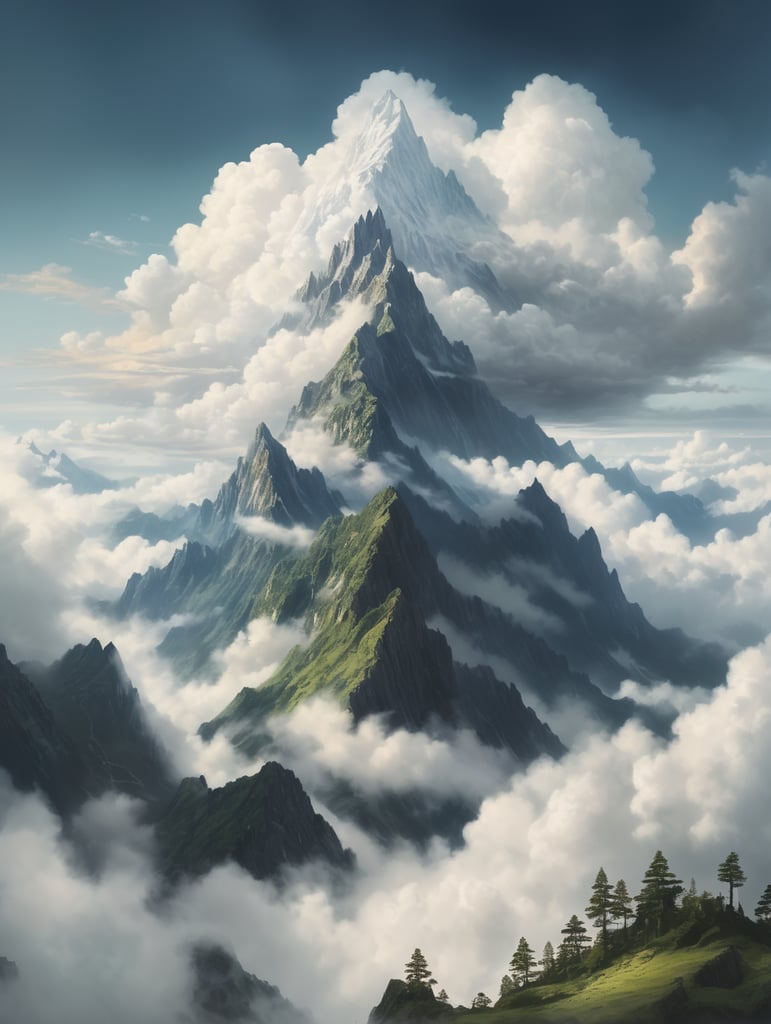 a mountain in the sky