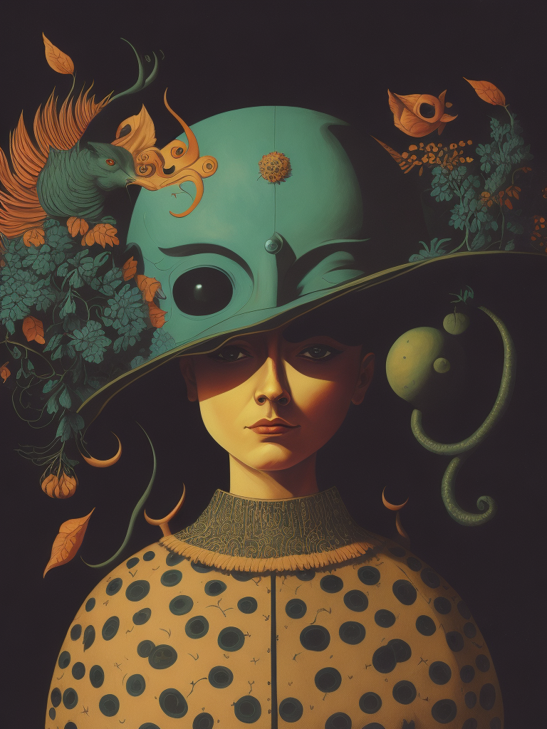 cinematic realism, surrealist art, The Treachery of Images, vibrant colors, artwork by Victor Brauner, Victor Moscoso