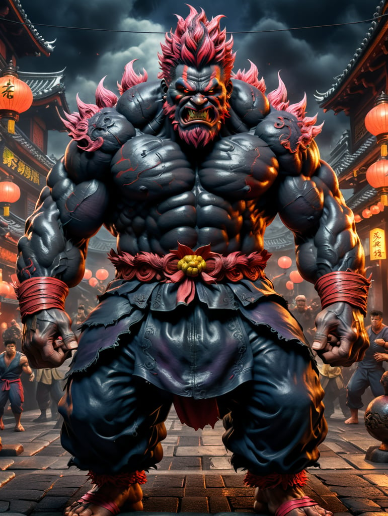 Akuma street fighter standing on full body photo