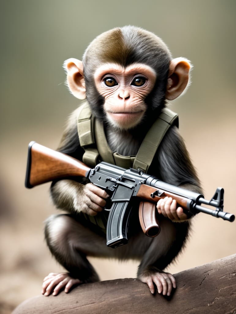 Small monkey with AK-47