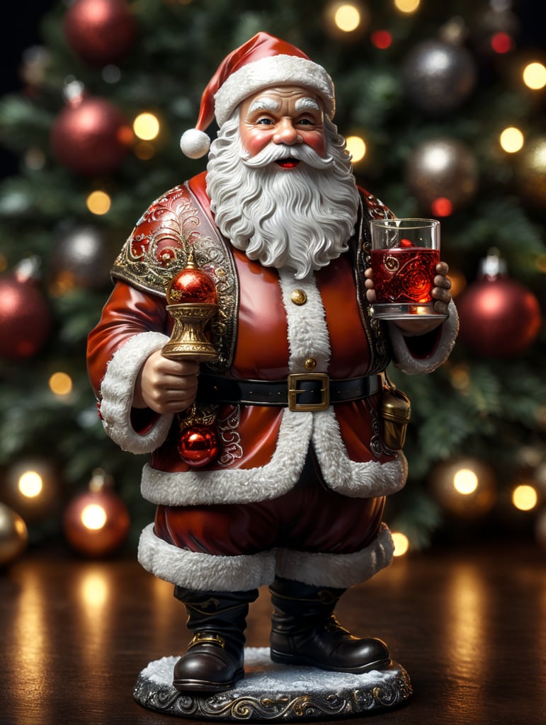santa claus small glass glass figure, christmas toy for the christmas tree