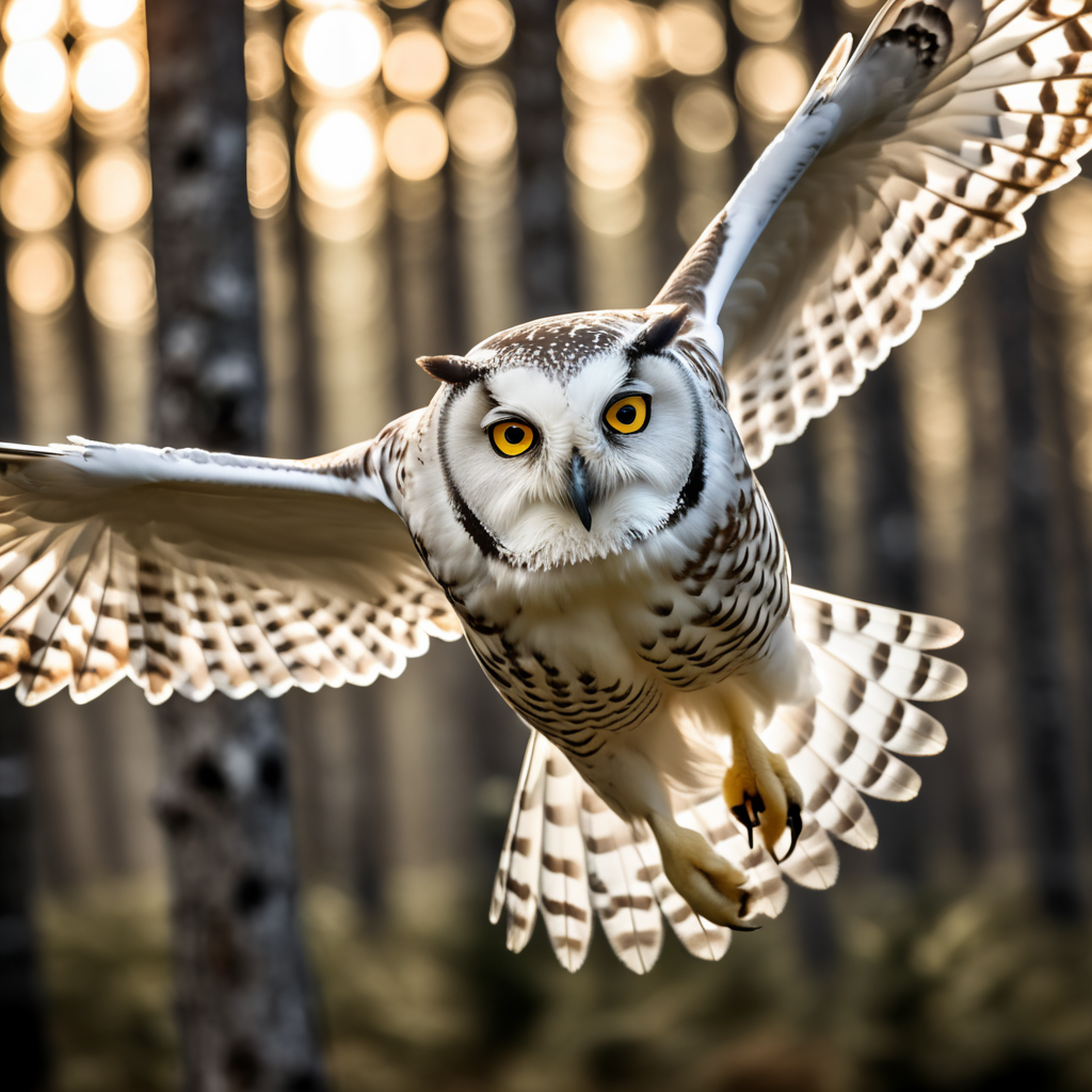 polar owl flying