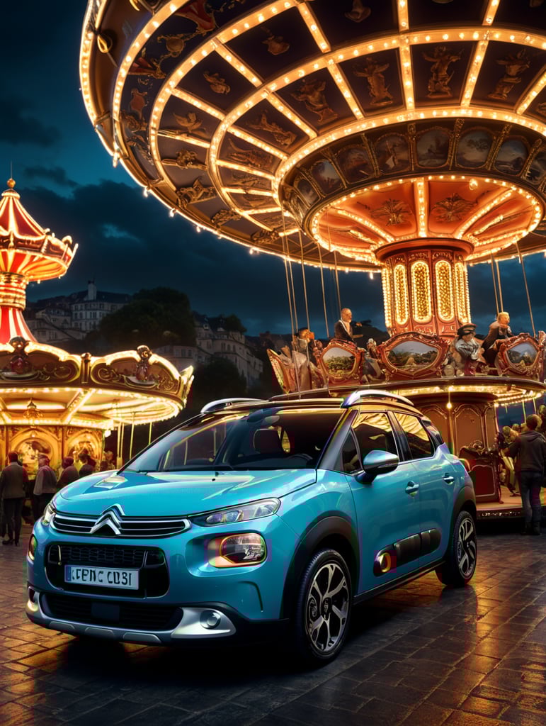 give me 5 carousel meta ad post for selling my citroen c3 air cross to customers. The ad post should create a story and attract the customer mind