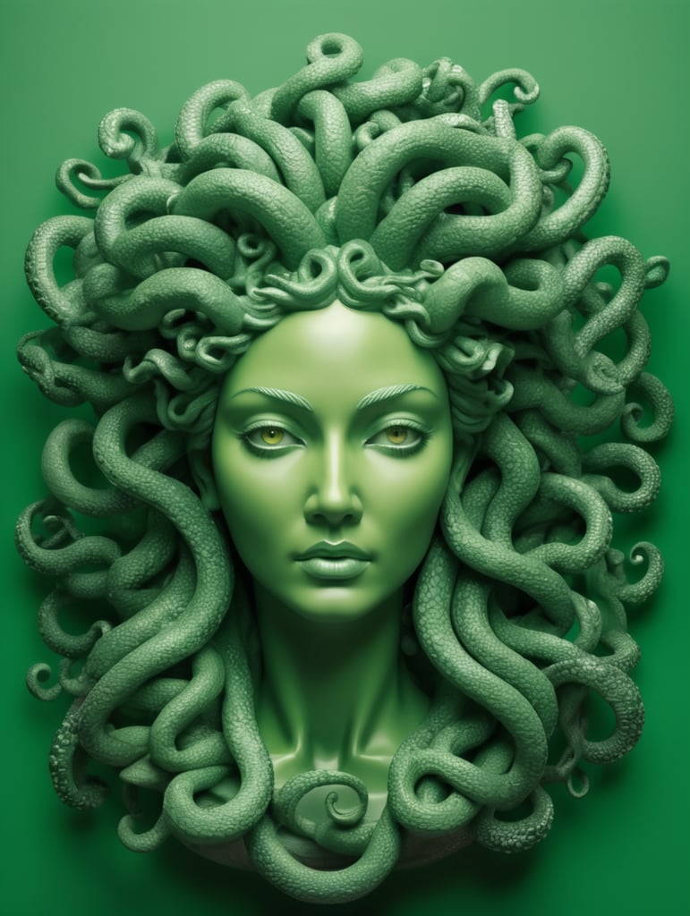 medusa green background