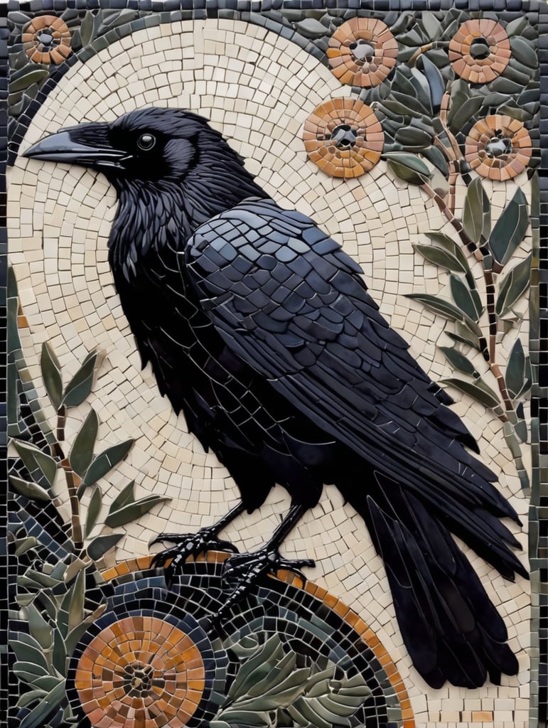 Art Mosaik black raven