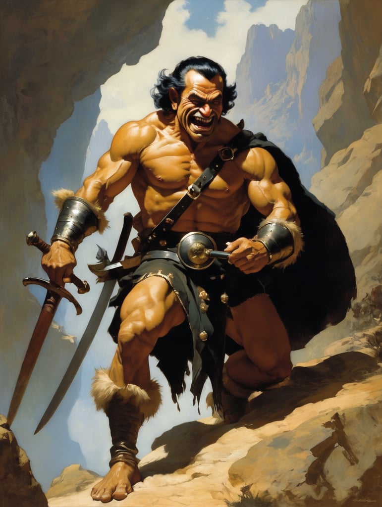 a beautiful masterpiece painting by Diego Velázquez of a Frank Frazetta troll, classic portrait