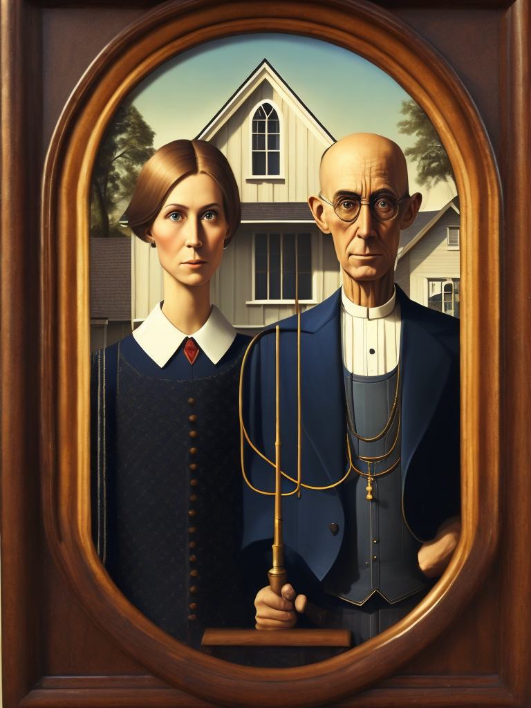 American Gothic Grant Wood, real life