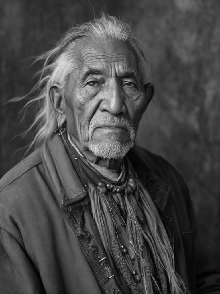 Canada's First Nations people, rare historical photo, black and white photography, a old man, redskin, native Americans