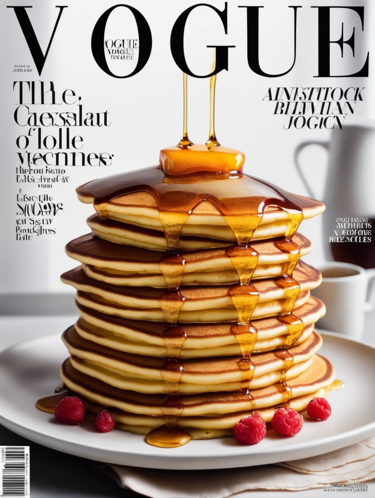 A stack of pancakes on the cover of Vogue
