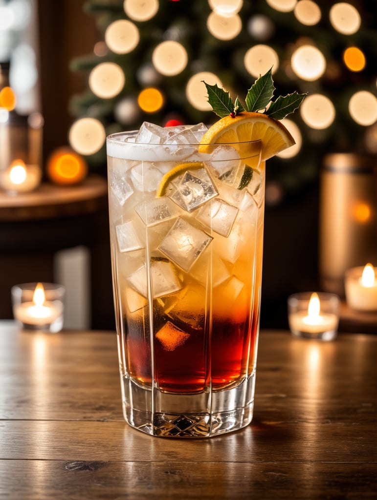 Highball wood very blurry Christmas