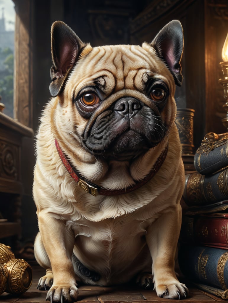 cute pug dog illustration