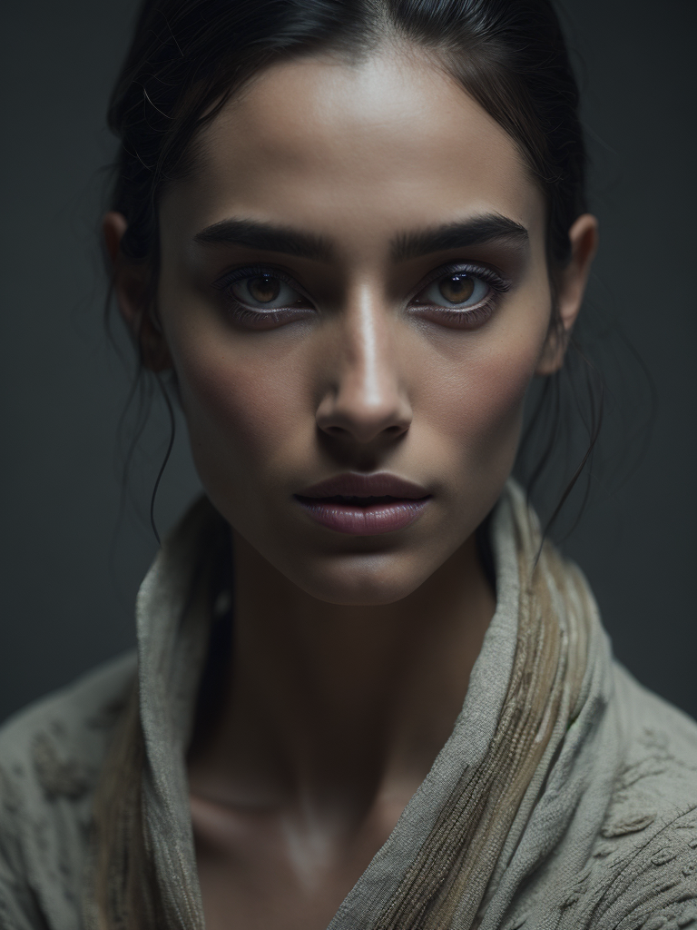 कैमरे का सामना करने वाली सुंदर भारतीय लड़की, गोरा रंग, सममित चेहरा, अति विवरण, प्राकृतिक प्रकाश, हल्की पृष्ठभूमि, फोटो, स्टूडियो प्रकाश व्यवस्था, उम्र 20 वर्ष। एकल चित्र. भूरी आँखें