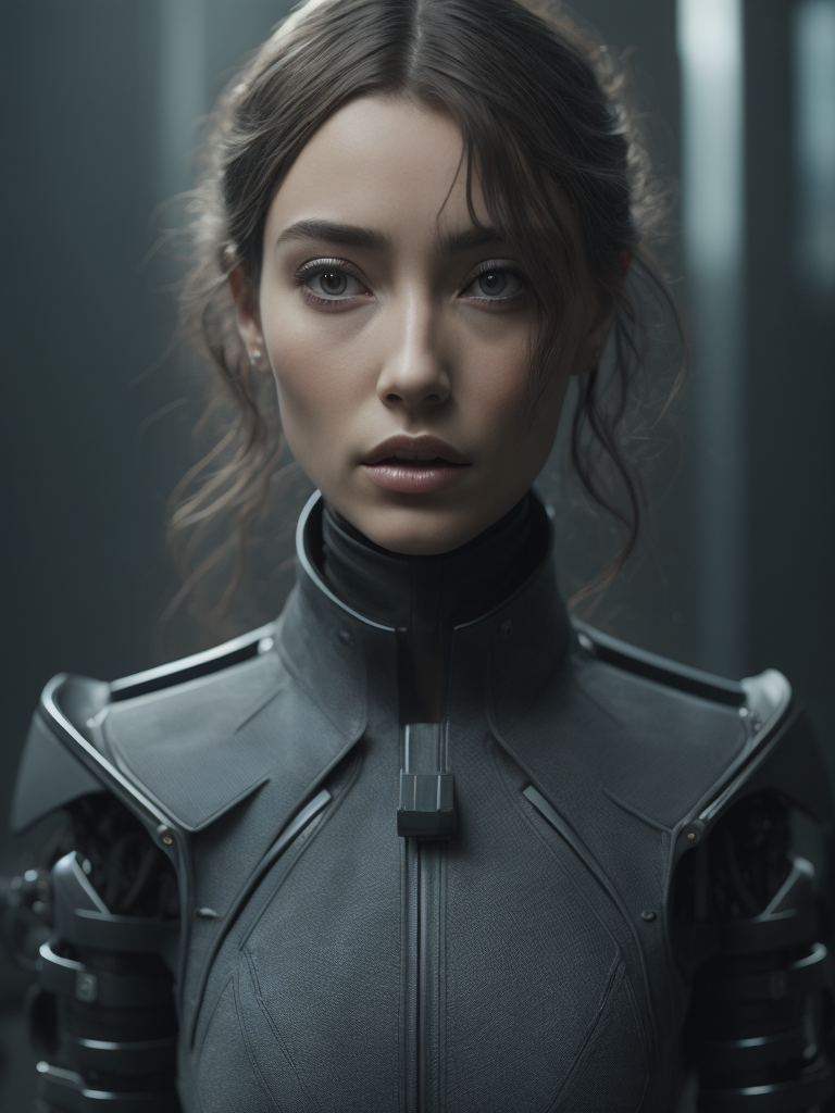 Portrait of a robot girl, enormous lips, transparent neck, porcelain face and head, robotic parts, cyberpunk, cable electric wires, hyperrealistic, fantasy, octane render, intricate, concept art, professional studio lighting