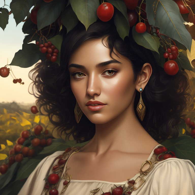 draw The light of the sun, filling the berries from the inside, is reflected in the brown eyes of the girl. The darkness of the skin is set off by the whiteness of the blouse. Saturated greenery of grapes, a wicker basket, light - everything is intertwined in magical harmony, the style of Karl Bryullov.
