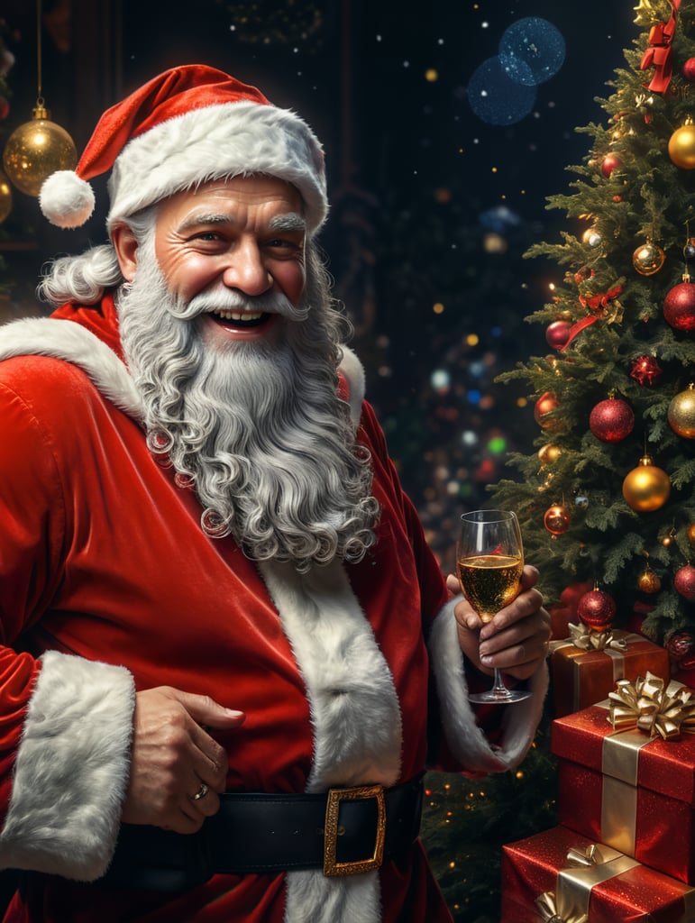 Happy New Year 2024, Holiday mood, Santa on the cover of Vogue