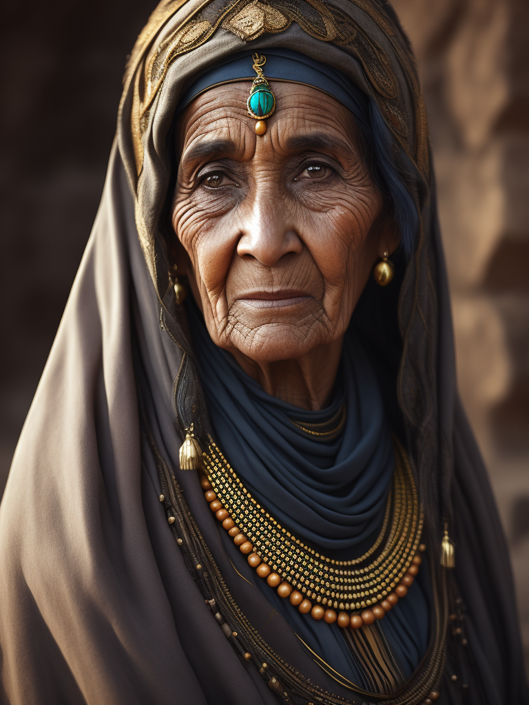 native omani old woman in national dress
