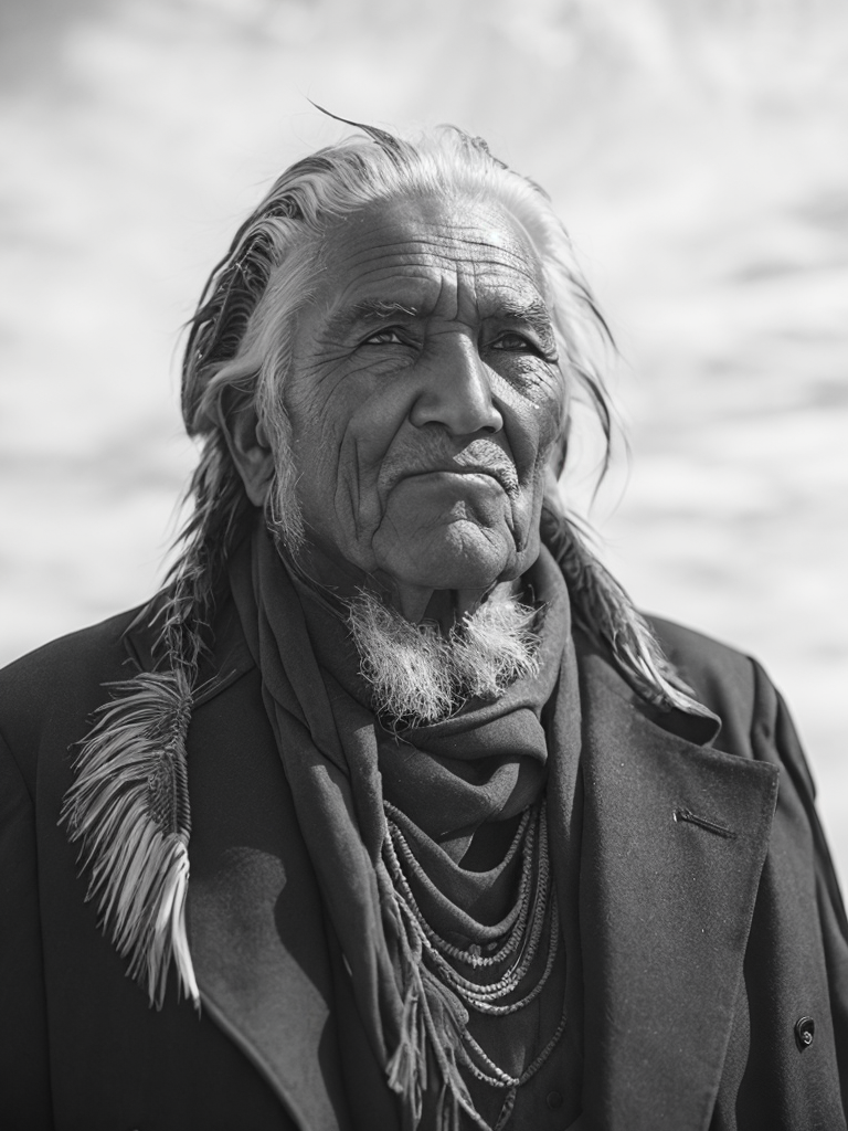 Canada's First Nations people, rare historical photo, black and white photography, a old man, redskin, native Americans