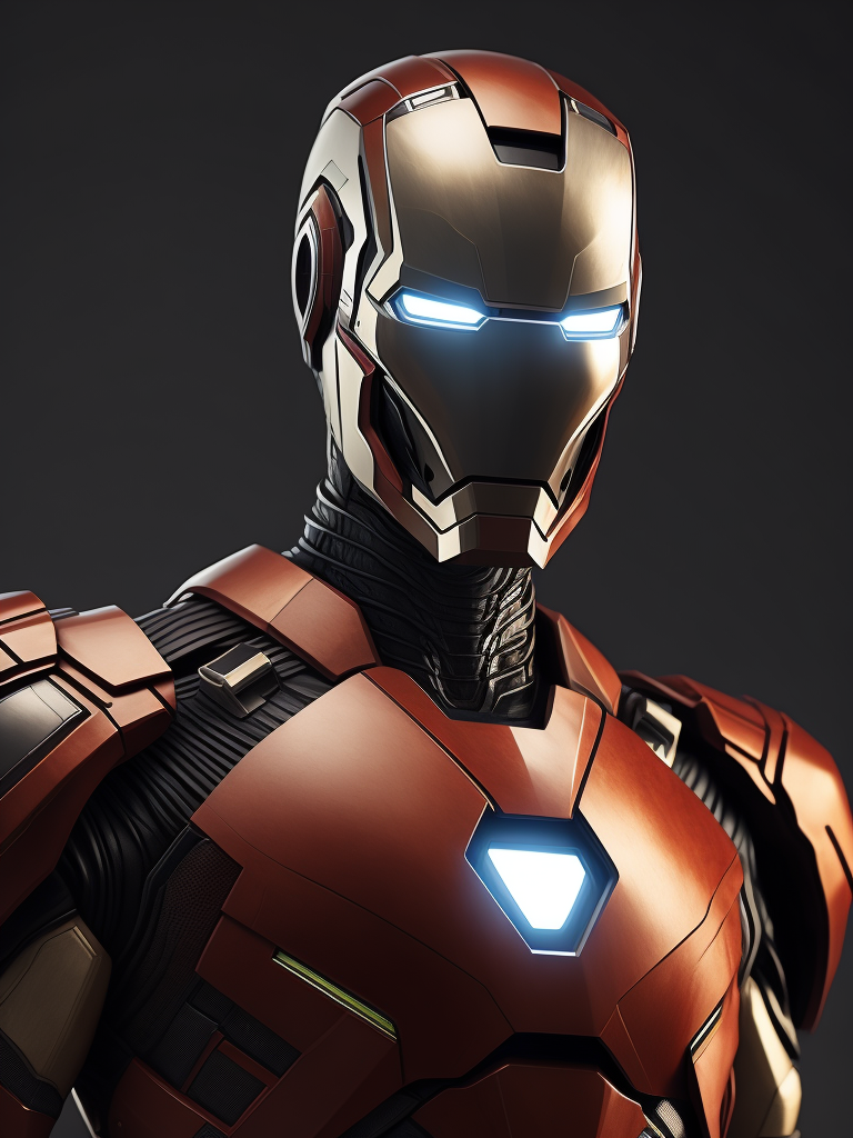 Crea un Immagine super dettagliata in 8k di Tom Cruise dentro all'armatura di Iron Man