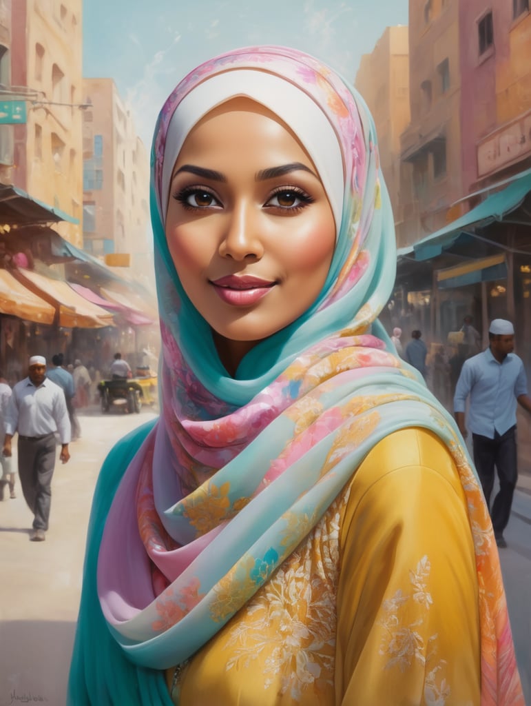 A Muslim lady covering her face