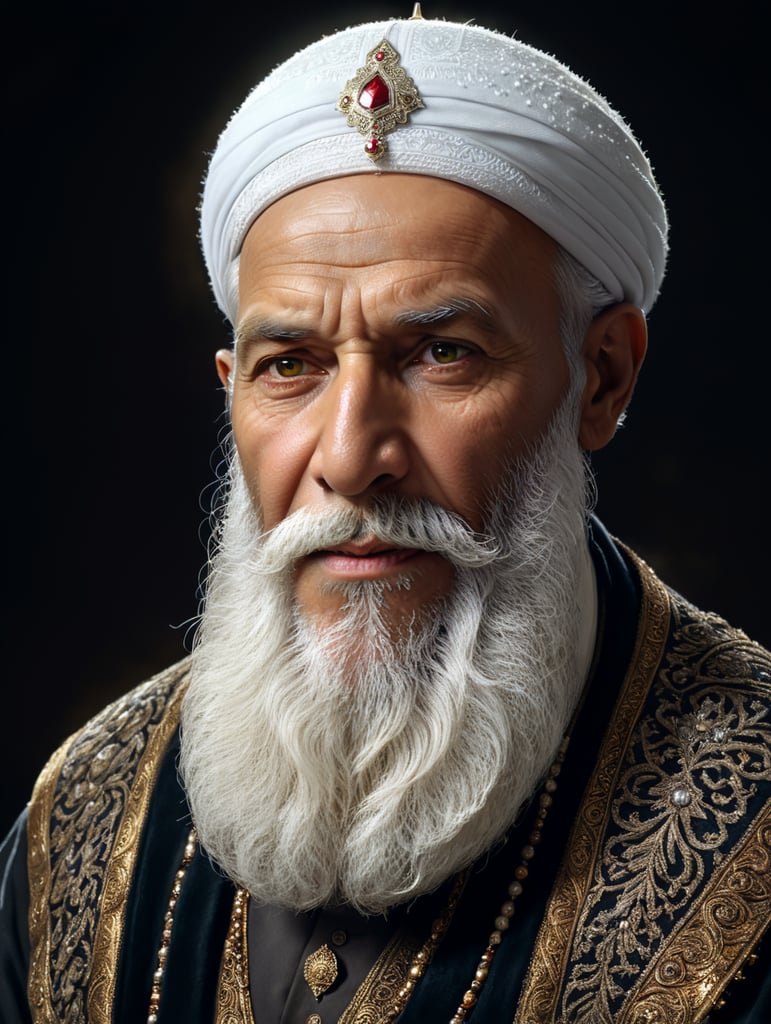Old Man with white beard, Muslim