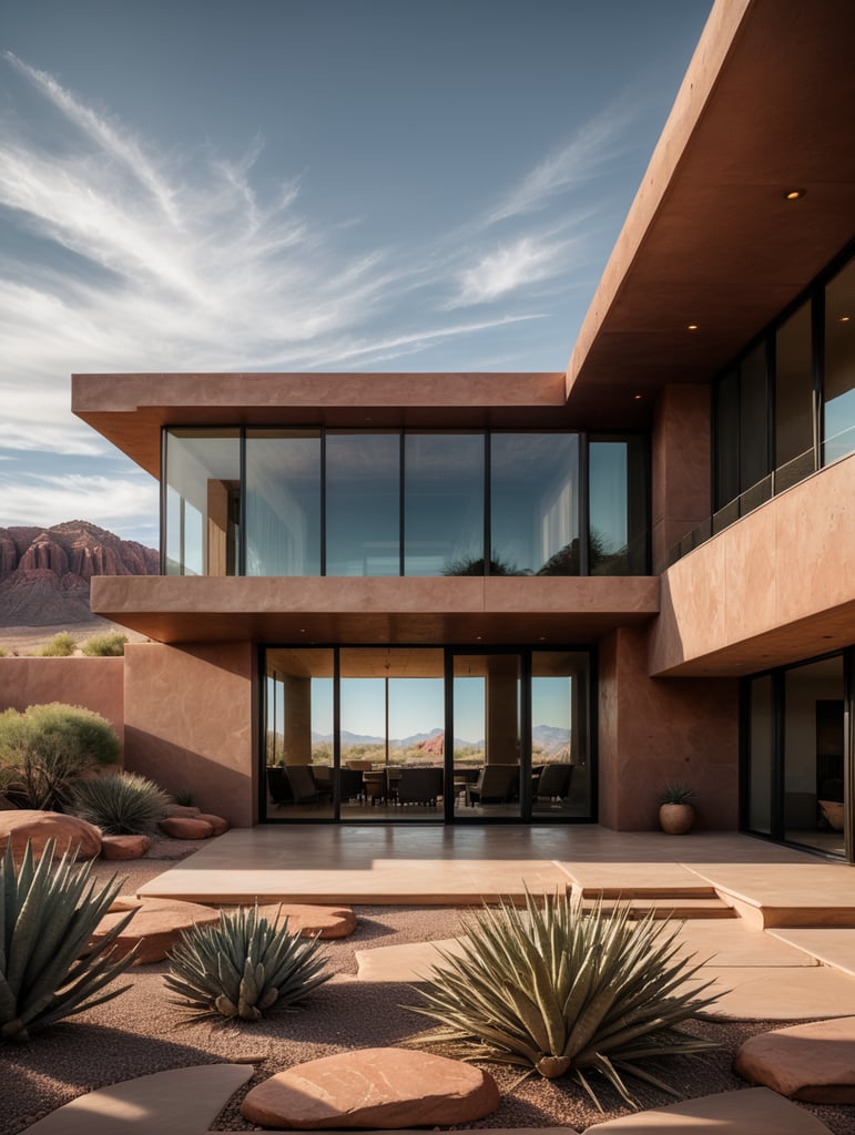 modern organic contemporary red rock desert house