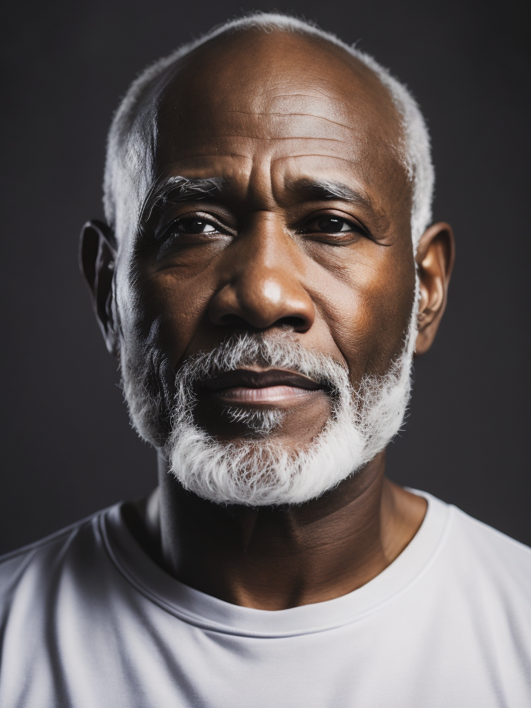 Portrait of hide your pain Harold with black skin, cinematic, dark light, beautiful colors, detailled, contrast light