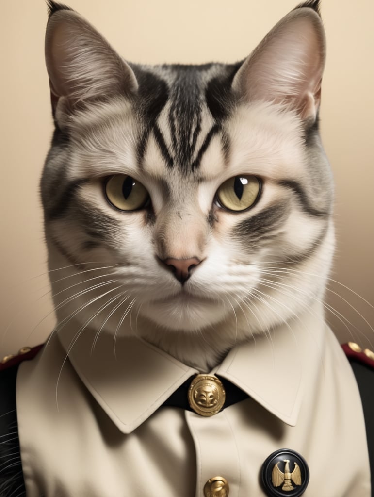 Make a picture of a cat that looks like hitler