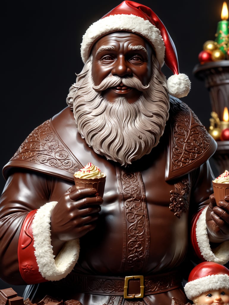 A chocolate Santa figure, made from milk chocolate