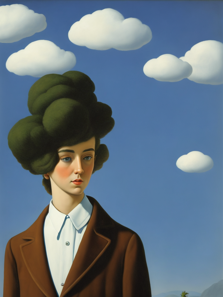 Beautiful girl by rené magritte