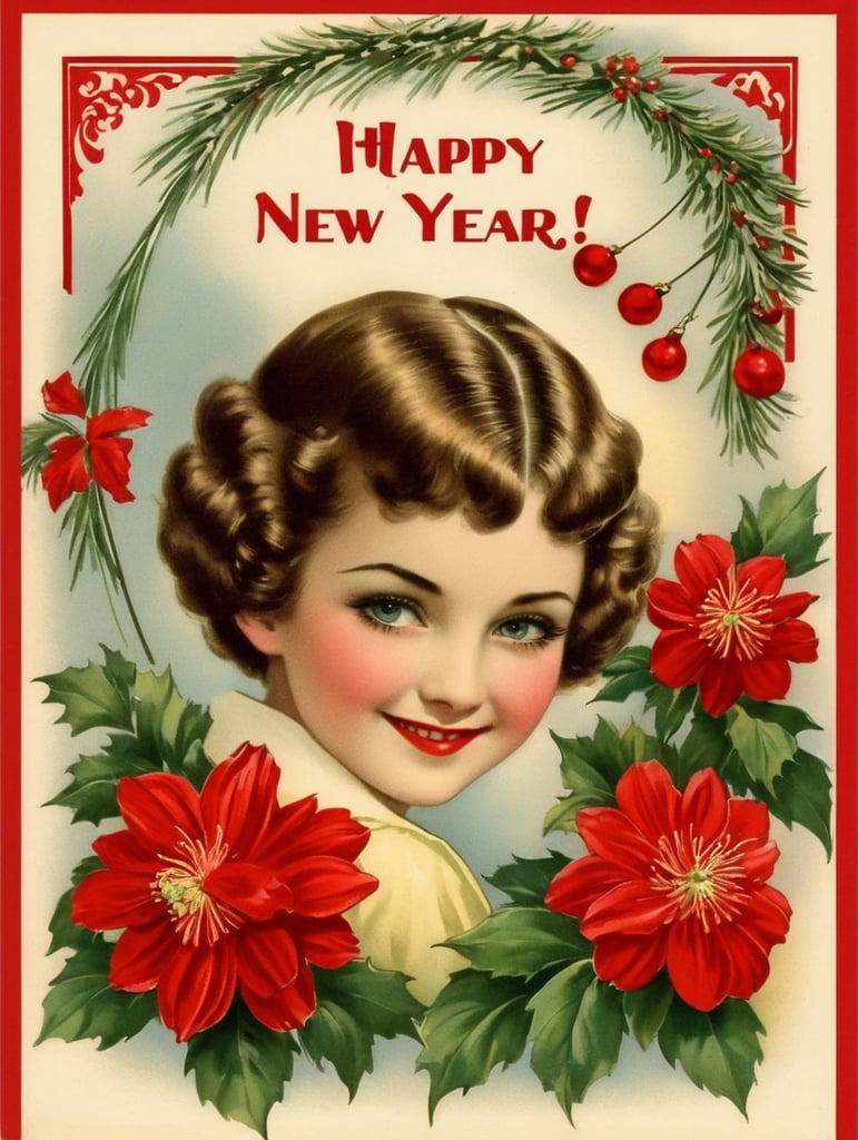 Happy New Year postcard