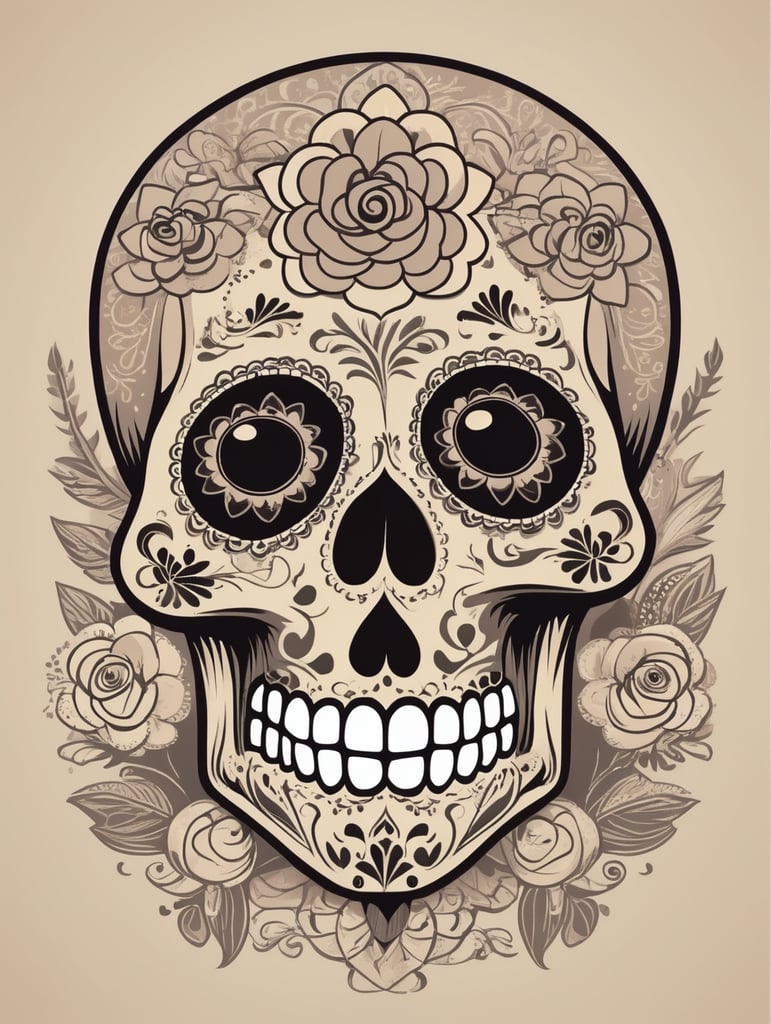 cute fun mexican skull