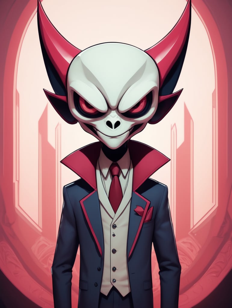 Hazbin hotel character but make him alien animation character