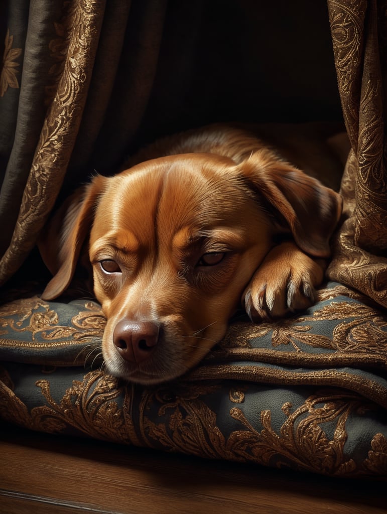 Small brown dog sleeping