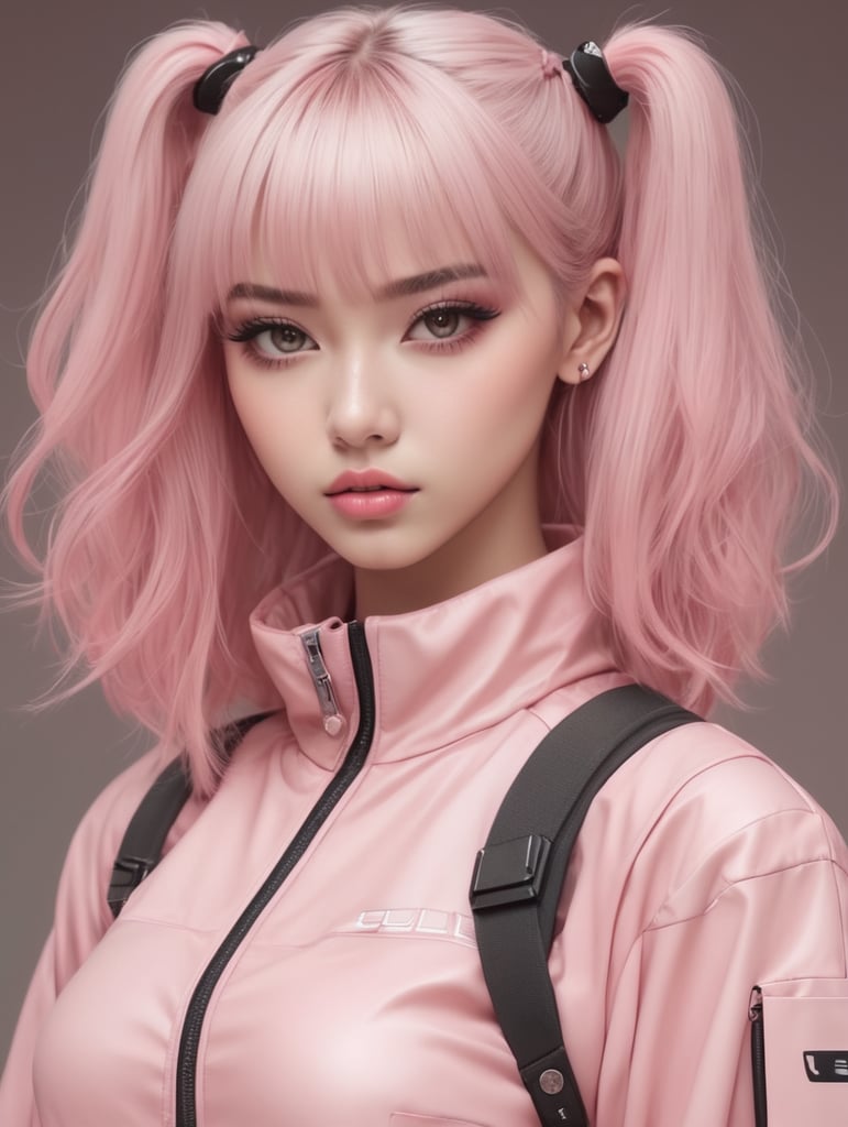 cyber, girl, pink