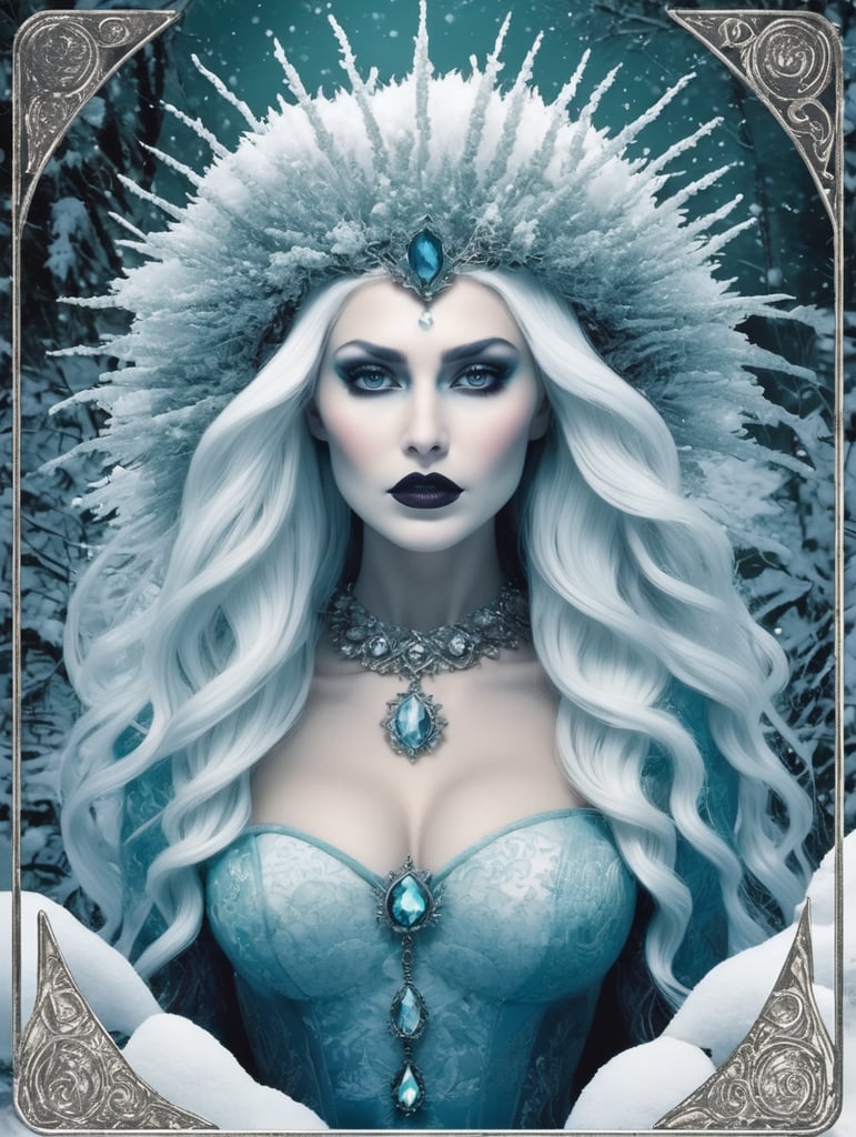 folk horror snow queen monster hirsute kudzu tarot card